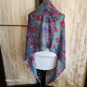 Source Unknown Multicolor Peacock Feather Scarf